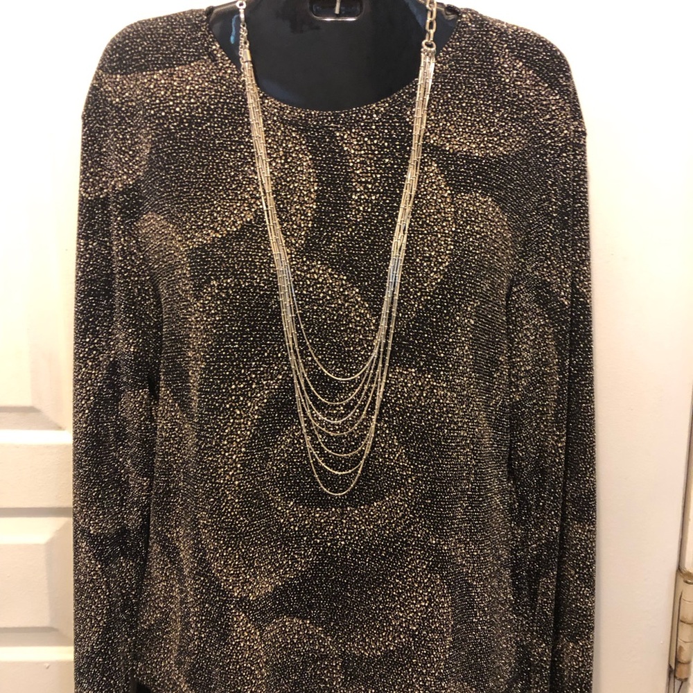Chico’s design women’s top Size 2 Black Gold